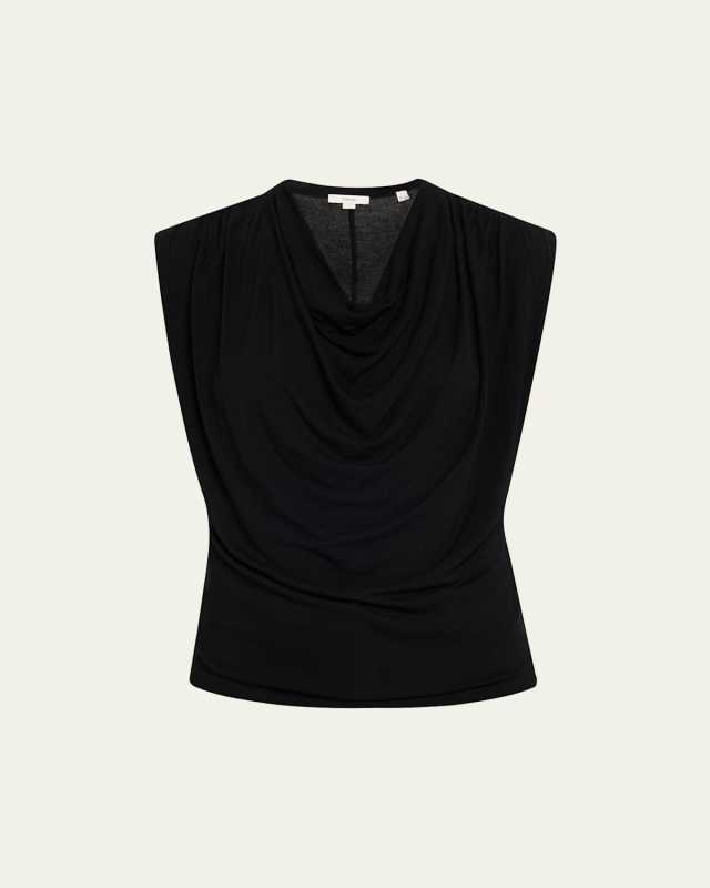 Draped Cowl-Neck Top